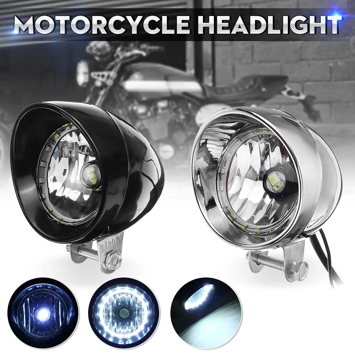 1 12v 3.5" SPOT LIGHT 3 LED BULBS.CLEAR LENS CHROMED CASING.LAMBRETTA/VESPA 1 12v 3.5" SPOT LIGHT 3 LED BULBS.CLEAR LENS CHROMED CASING.LAMBRETTA/VESPA
