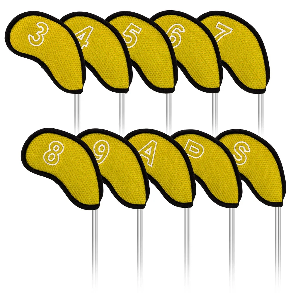 10 шт./компл.(3-9, A, S, P) неопреновый сетчатый легкий Чехол для головки клюшки для гольфа крышка железного головного покрытия Magictape закрытие номера вышивка
