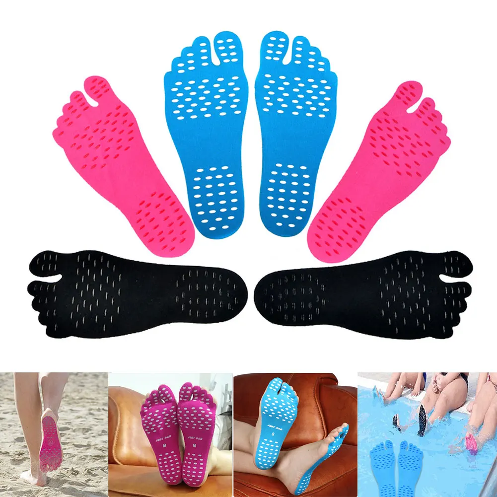 

NEW 1 Pair Adhesive Foot Pads Feet Sticker Stick On Soles Flexible Anti-slip Beach Feet Protection