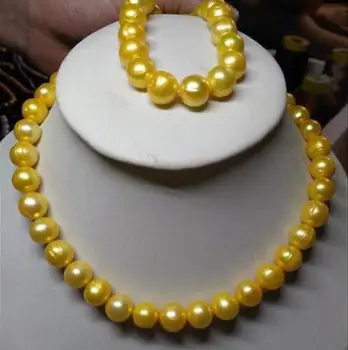 

HOT AAA 10-11 MM SOUTH PEARL NECKLACE 18" + BRACELET 8"
