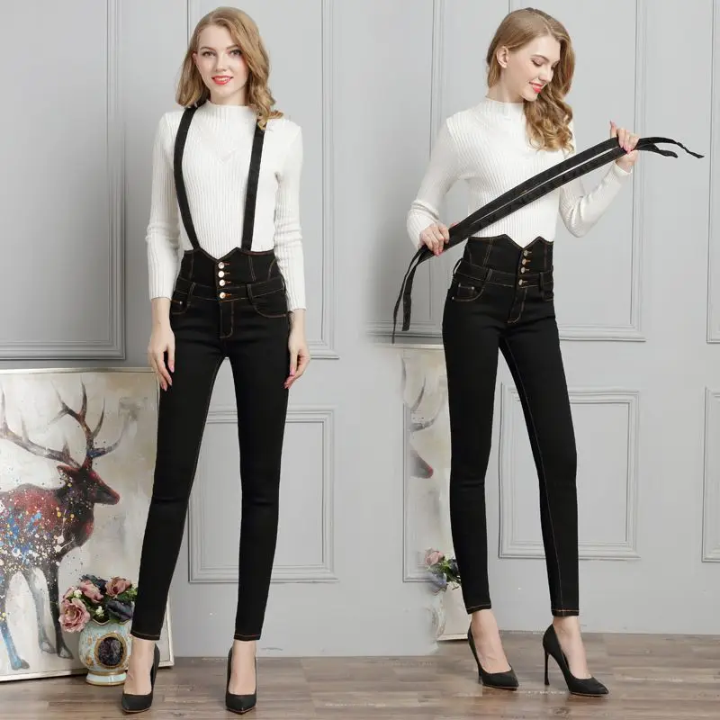 suspender skinny jeans