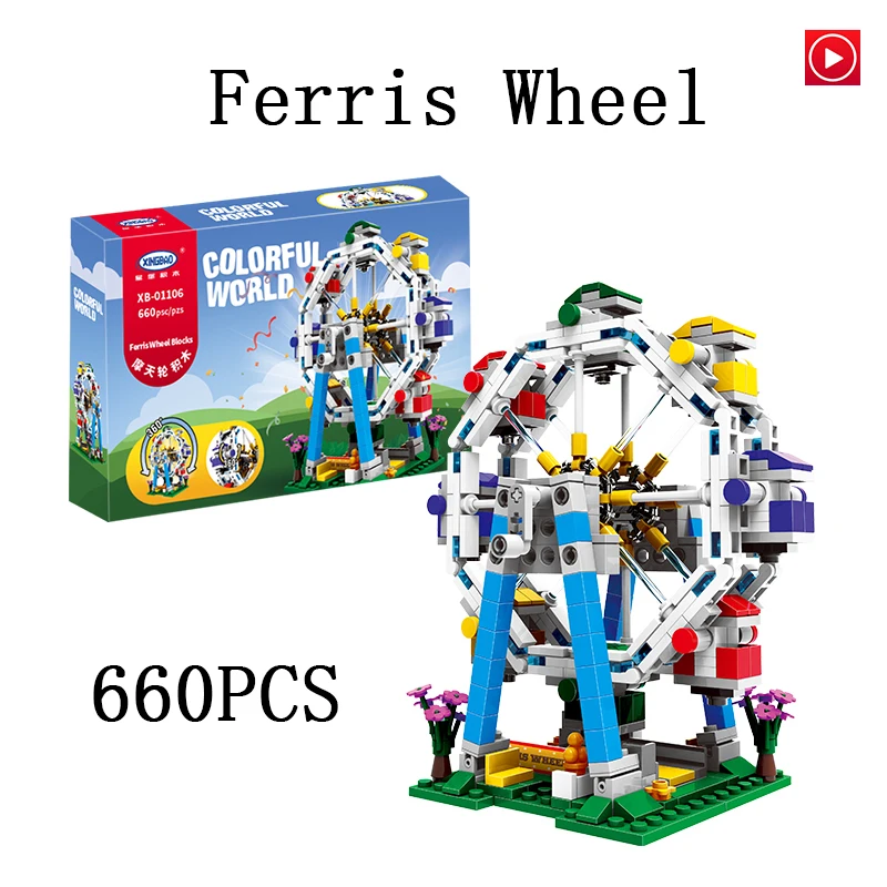 Legoed City 01106 Funny 660Pcs Colorful World The Ferris Wheel Set Building Blocks Bricks Educational Toys Model Kit As Boy Gift Legoed City 01106 Funny 660Pcs Colorful World The Ferris Wheel Set Building Blocks Bricks Educational Toys Model Kit As Boy Gift