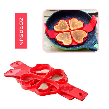 

ZORASUN Silicone Egg Pancake Rings Non Stick Pancake Maker Mold Home Kitchen Use Silicon Egg Tools For Eggs,Omelets,Hash Browns