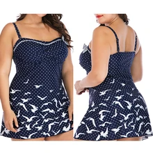 Купальник женский с принтом чайки консервативная Юбка Тип плюс просторная одежда женский раздельный купальник XL/2XL/3XL/4XL