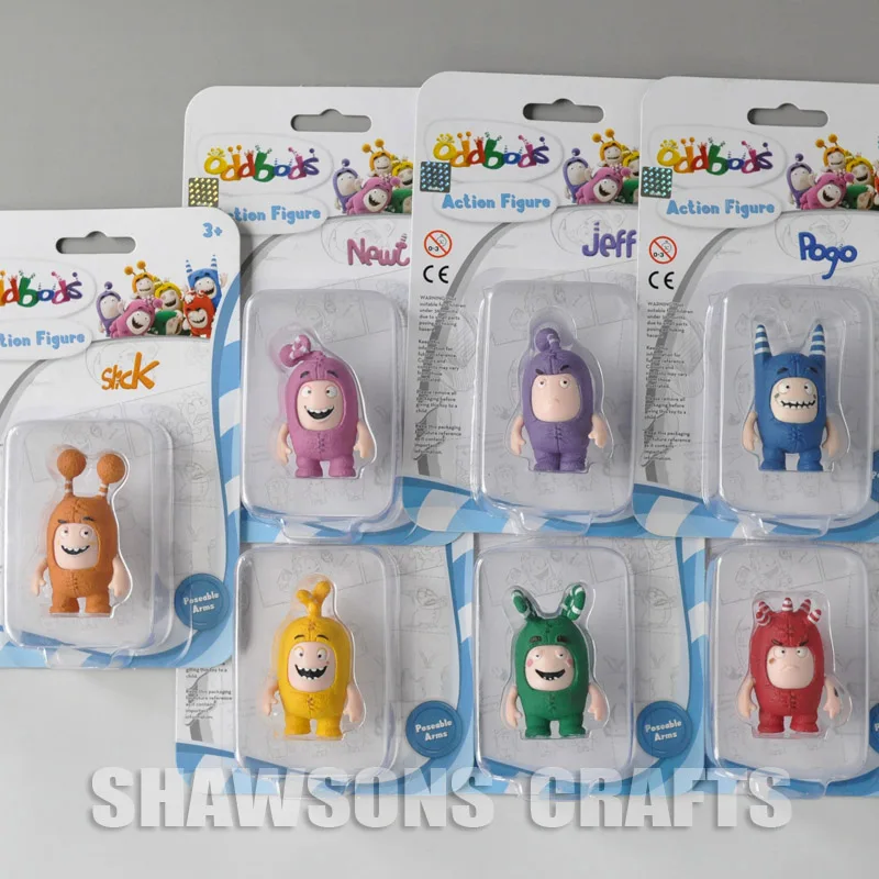 

Oddbods TV Toys Action Figures 2" Fuse Bubbles Pogo Newt Jeff Zee Slick Figurines Original