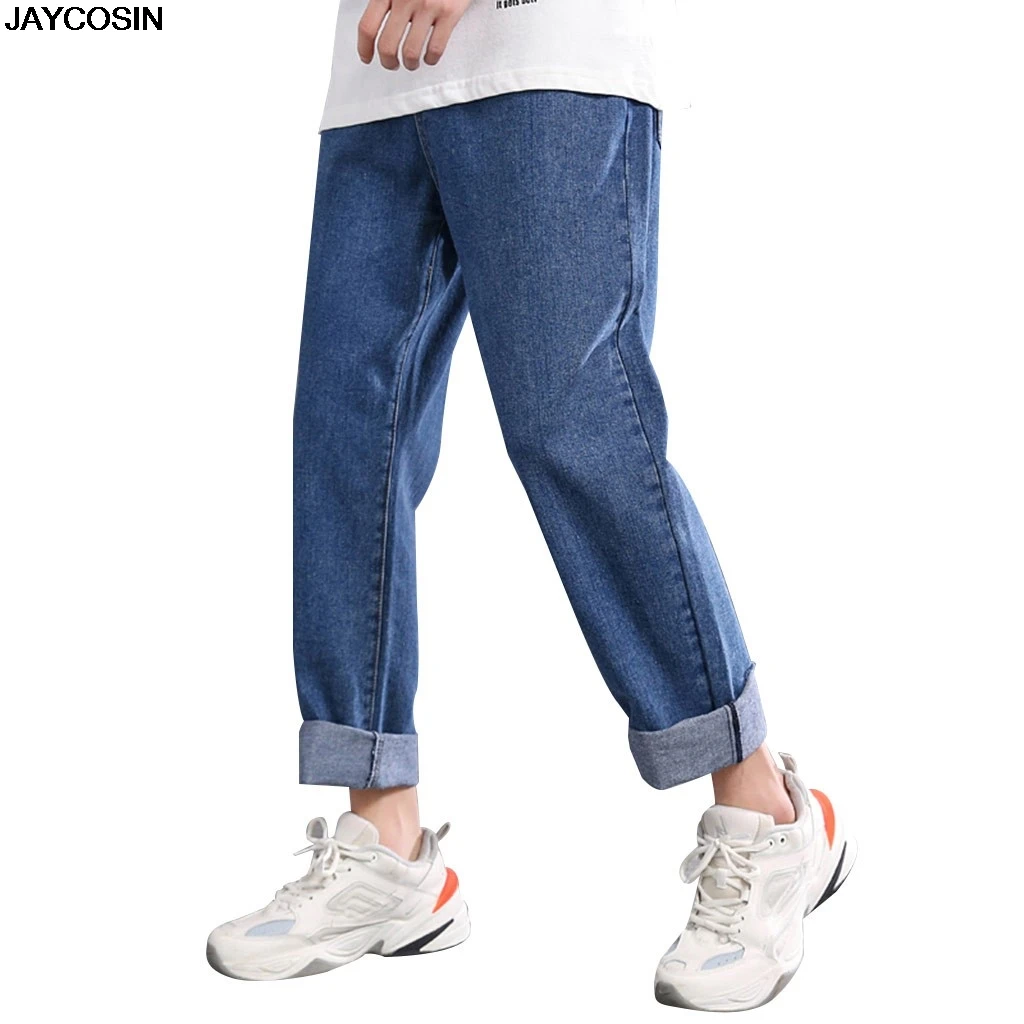 

KLV jeans New hot SALE Men's Summer New Style Fashion Casual Jeans Comfortable Plain Straight Pant Casual diy high quality 9626
