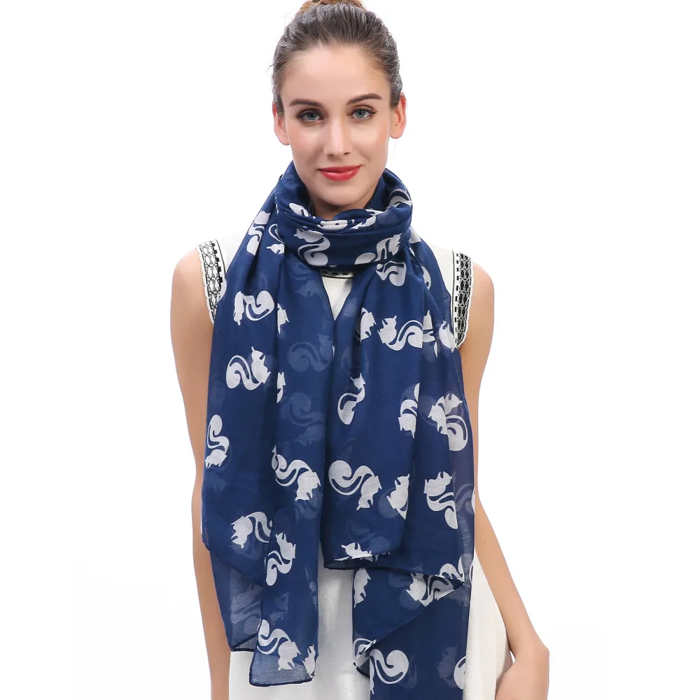

Squirrel Animal Print Women Scarf Shawl Wrap Soft Lightweight Large Size