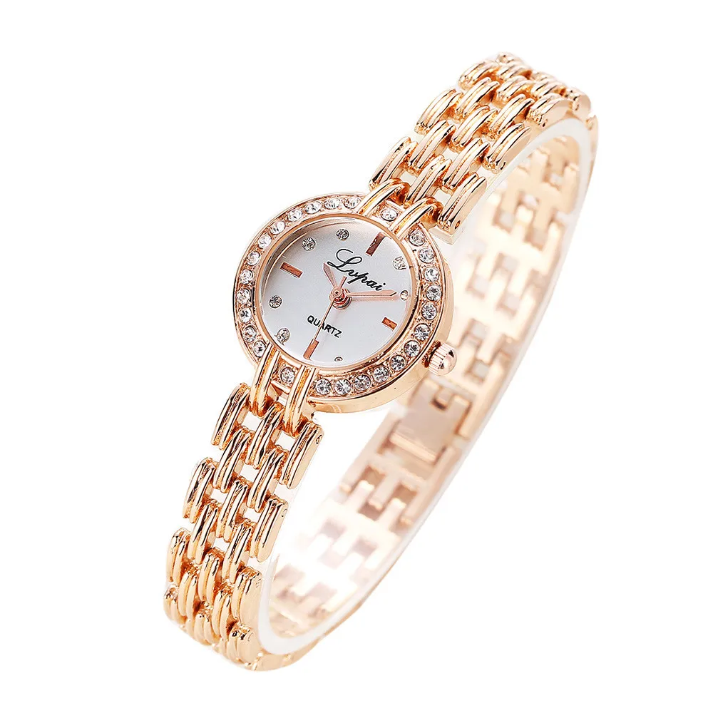 

Watches Women Luxury Stainless Steel Rhinestone Fashion Small Dial Quartz Wrist Watch Lady Mesh Band Watch Womens Clock Hot P30