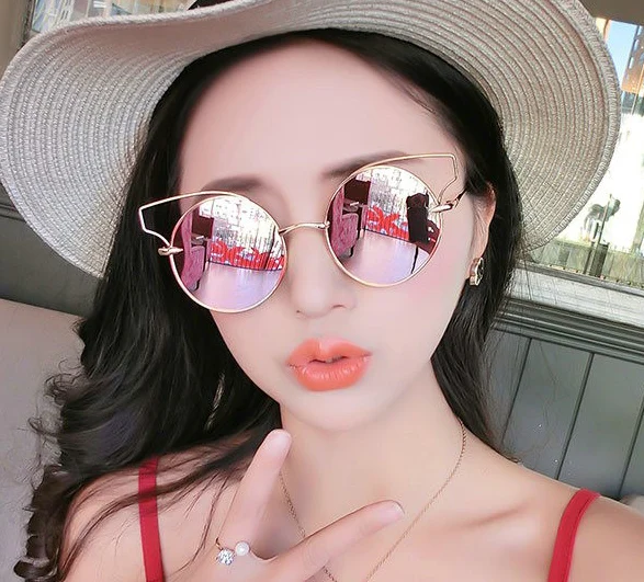 Ive New Arrival Round Luxury Sunglasses Women Color Lenses Fashion