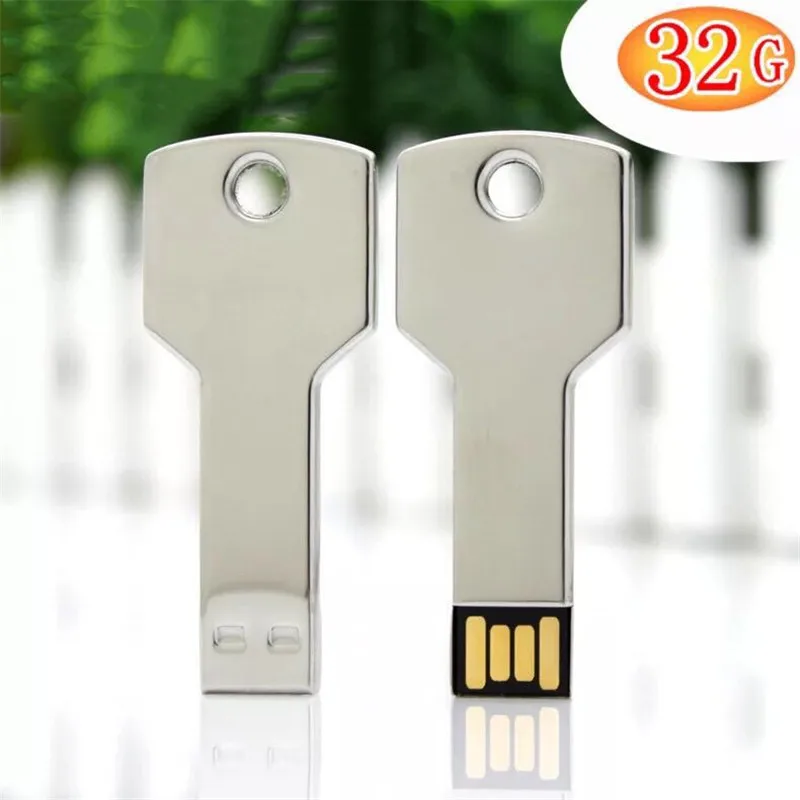 Usb флеш-накопитель с металлическим ключом, 64 ГБ, высокое качество, 4 ГБ, 8 ГБ, 16 ГБ, 32 ГБ, 128 ГБ, карта памяти, Usb 2,0, флешка, бесплатный логотип на заказ