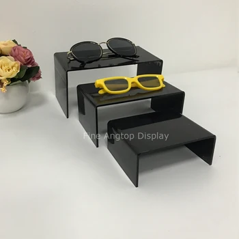 3pcs/set Desktop black acrylic display shelf Jewelry U shaped display rack table show stand transparent acrylic pen rack jewelry accessories shelves small items show eyebrow pencil display shelf collection display