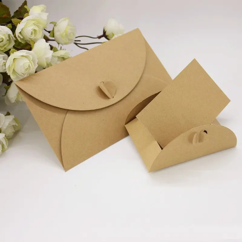 

New Arrival Personalized Kraft Greeting Card with Envelope Vintage Wedding Invitations Bthday Gift Blessing Card 50sets