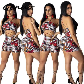 

Genuo New Spring Summer Women Jumpsuit Bodycon Playsuit Bodysuit Overalls Rompers Plus Size Floral Print Sexy Short Jumpsuits