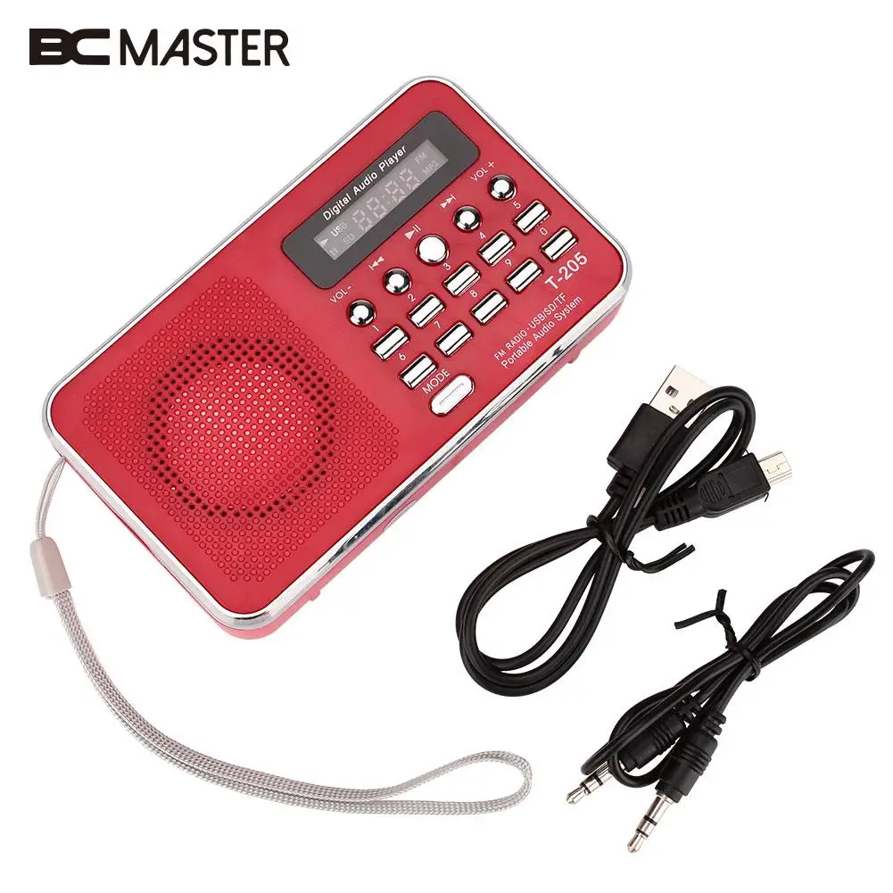 BCMaster Портативный fm радио SD/TF/микро SD карты USB AUX в Динамик мультимедиа цифров MP3
