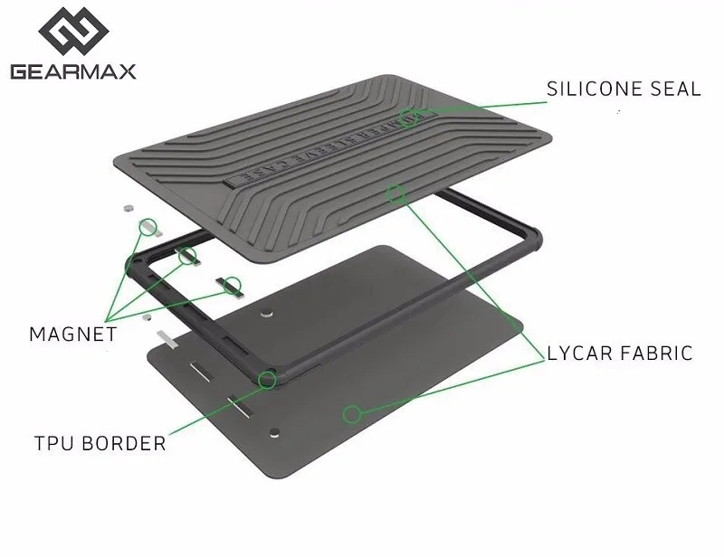 New Gearmax Laptop Case Slim Laptop Sleeve 11.6 12.9 13 Tablets Magnet No Zipper Fashion Case Casual Business Black 2016 (23)
