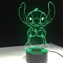 Новое поступление, мультяшный 3D светодиодный светильник для спальни, ночник, акриловая панель, USB, милый стежок, Мультяшные игрушки, светящиеся вечерние принадлежности