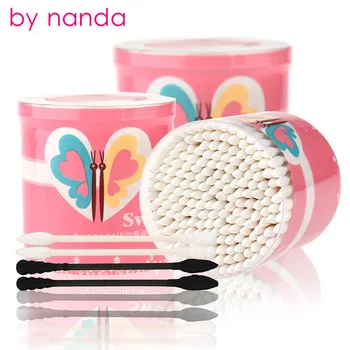 

200pcs/box by nanda Cotton Swab Disposable Double Head Makeup Cotton Swabs Cosmetic Tool Cotton Buds Ear Clean Tools