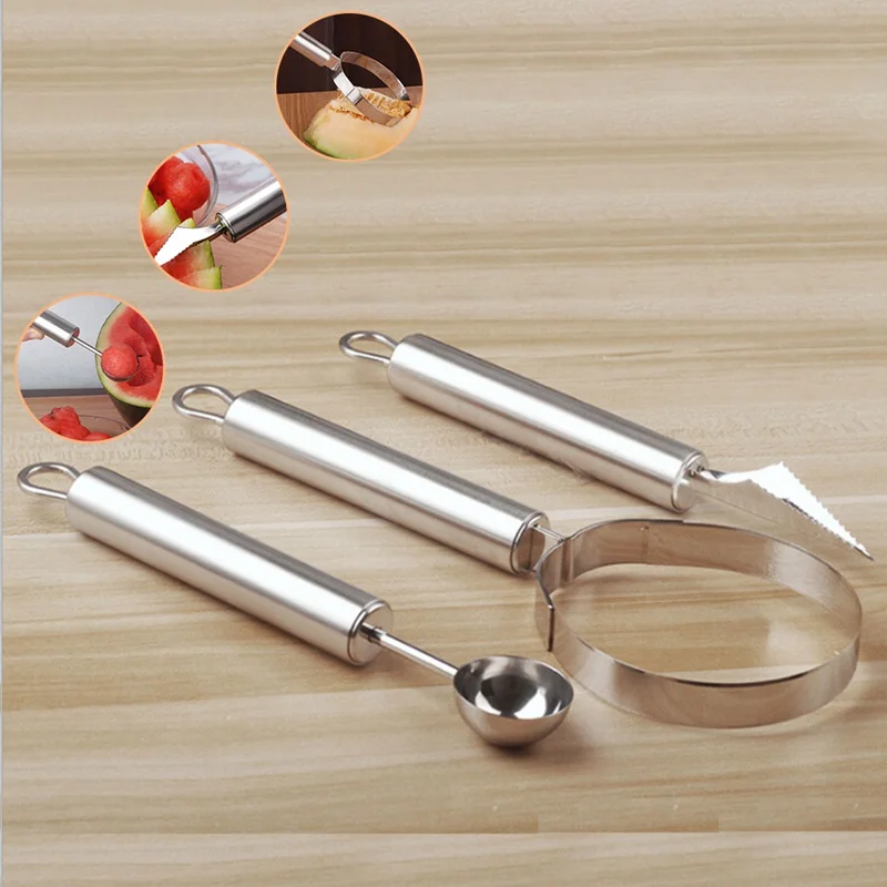 Fruit Cut Platter Carving Tool To Dig Ball fruit Carving Knife 3Pcs/Set