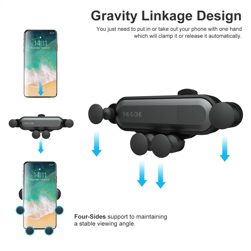 Это универсальный автомобильный держатель для телефона IPhone samsung Xiaomi huawei Gravity Air Vent, автомобильная Зажимная подставка