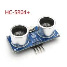 Sensor ultrassônico do transdutor de medição da distância do módulo HC-SR04 + para o módulo largo do sensor do disparador da tensão 3-5.5v io de uno hcsr04 +