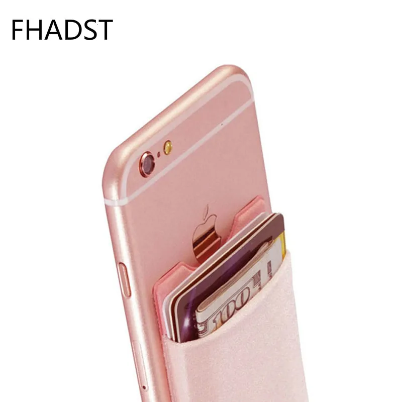 

Elastic Lycra Cell Phone Wallet Case Credit ID Card Holder Pocket Stick On 3M Adhesive Black/Gray/Pink/Golden/Green/Blue/Brown