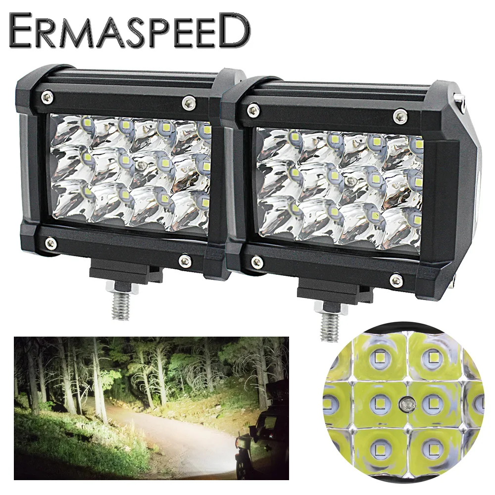 Pair Motorcycle LED Headlight font b Lamp b font Aluminum Spot Light 36W 6000K for Harley
