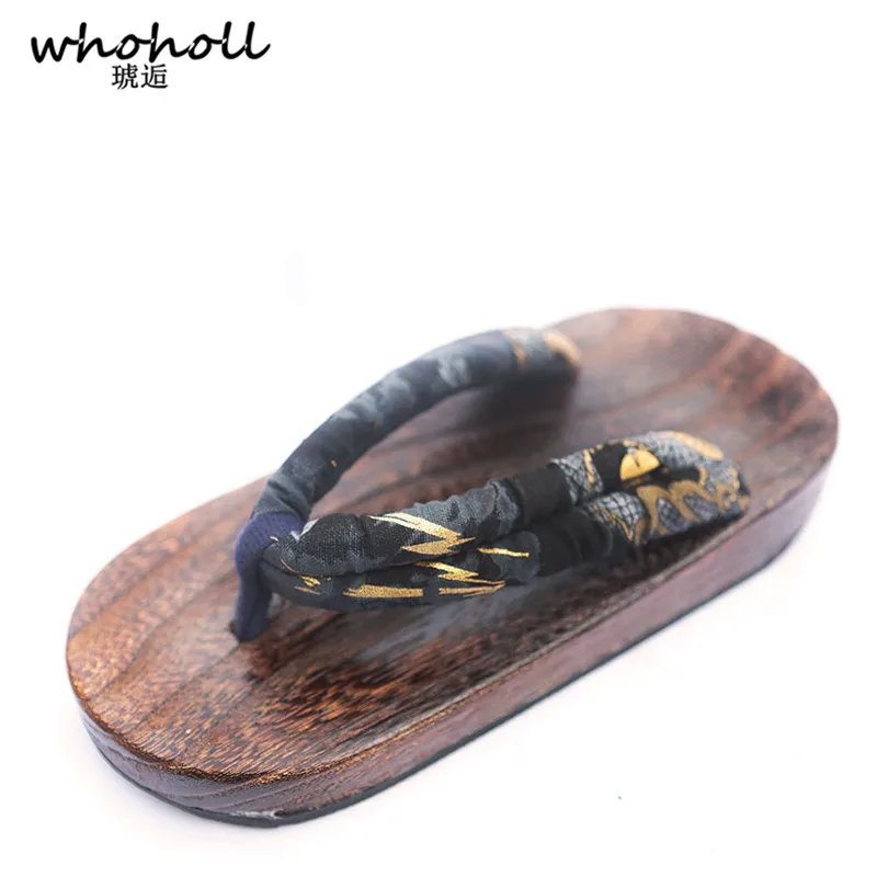 

WHOHOLL Geta Clog Men Women Anime Cosplay Traditional Japanese Style Geta Wooden Sandals Clogs COS Costumes Flip-flops Slides