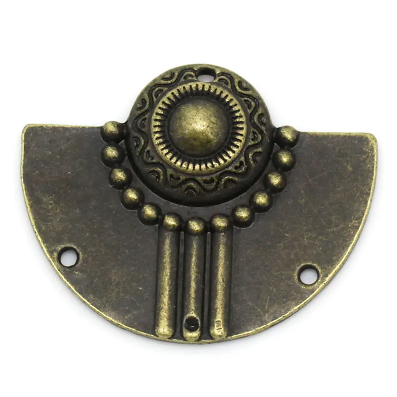 

Zinc metal alloy Connectors Findings Half Round Antique Bronze Pattern Pattern Color Plated 3.7cm x 3cm ,2 PCs new