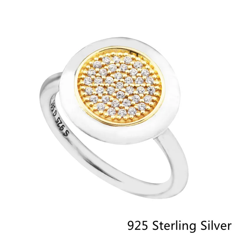 

CKK 925 Sterling Silver Rings European Style Jewelry 14K Gold Signature Ring For Women Original Fashion Charms