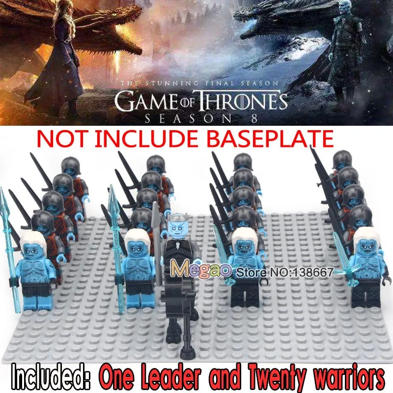 

Game of Thrones 1Set Of White Walker Military Dead Army Knight King Army Troops Gondor Soldiers Building Blocks Toy Children