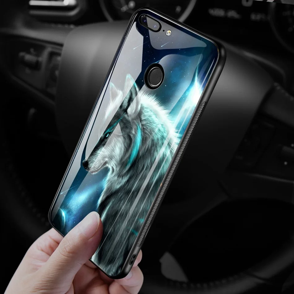 Luxury Tempered Glass Case For Huawei Honor 9 Lite 9 10 Animal Pattern Case on Huawei Mate 10 Lite P20 Lite Pro P Smart Enjoy 7s   (2)