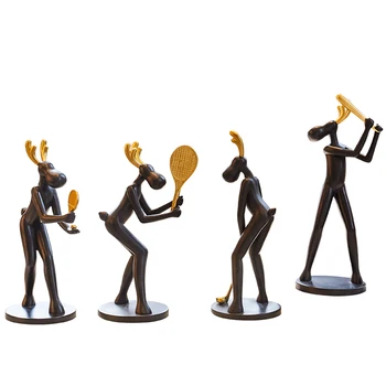 

Noric home decorations elk sports ornaments personalized wine cabinet deer crafts figurines animal furnishings birthday gift