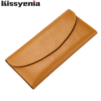 

Kissyenia Brand Women Geniune Cow Leather Wallet Fashion Card Holder Women Purse Hand Holding Wallets For Women KS1255