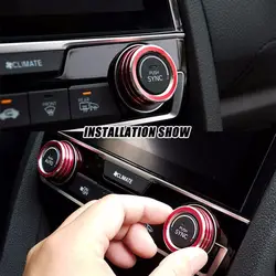 2 шт./компл. Алюминий AC кнопки включения Cover кондиционер климата Управление ручки кольцо Накладка для Honda Civic #271091