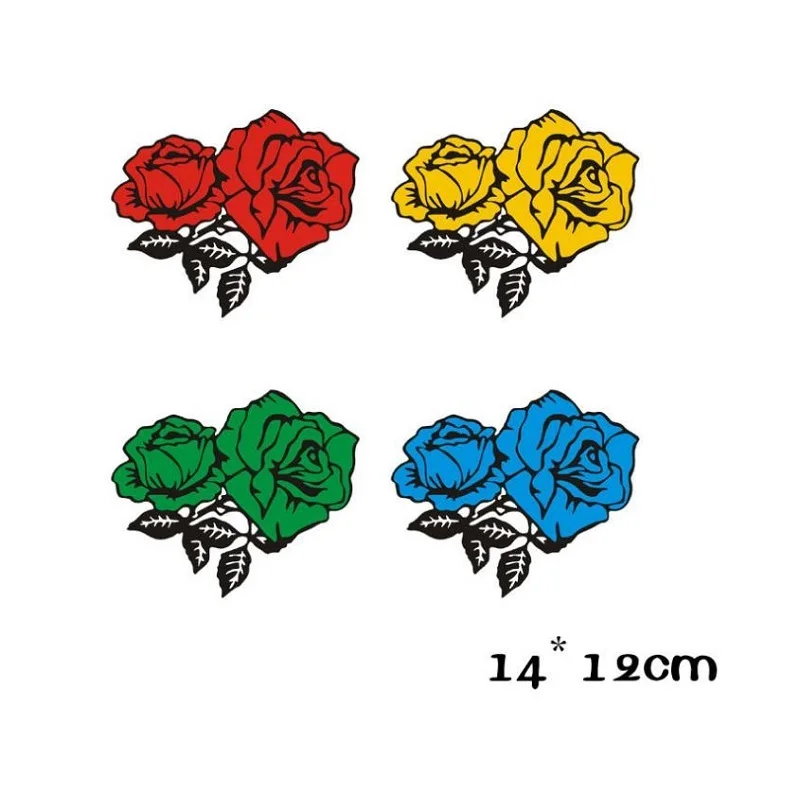 14x12 см наклейки для красные цветы розы яркие красивые творческий надписи желтый светоотражающие авто тюнинг укладки Водонепроницаемый