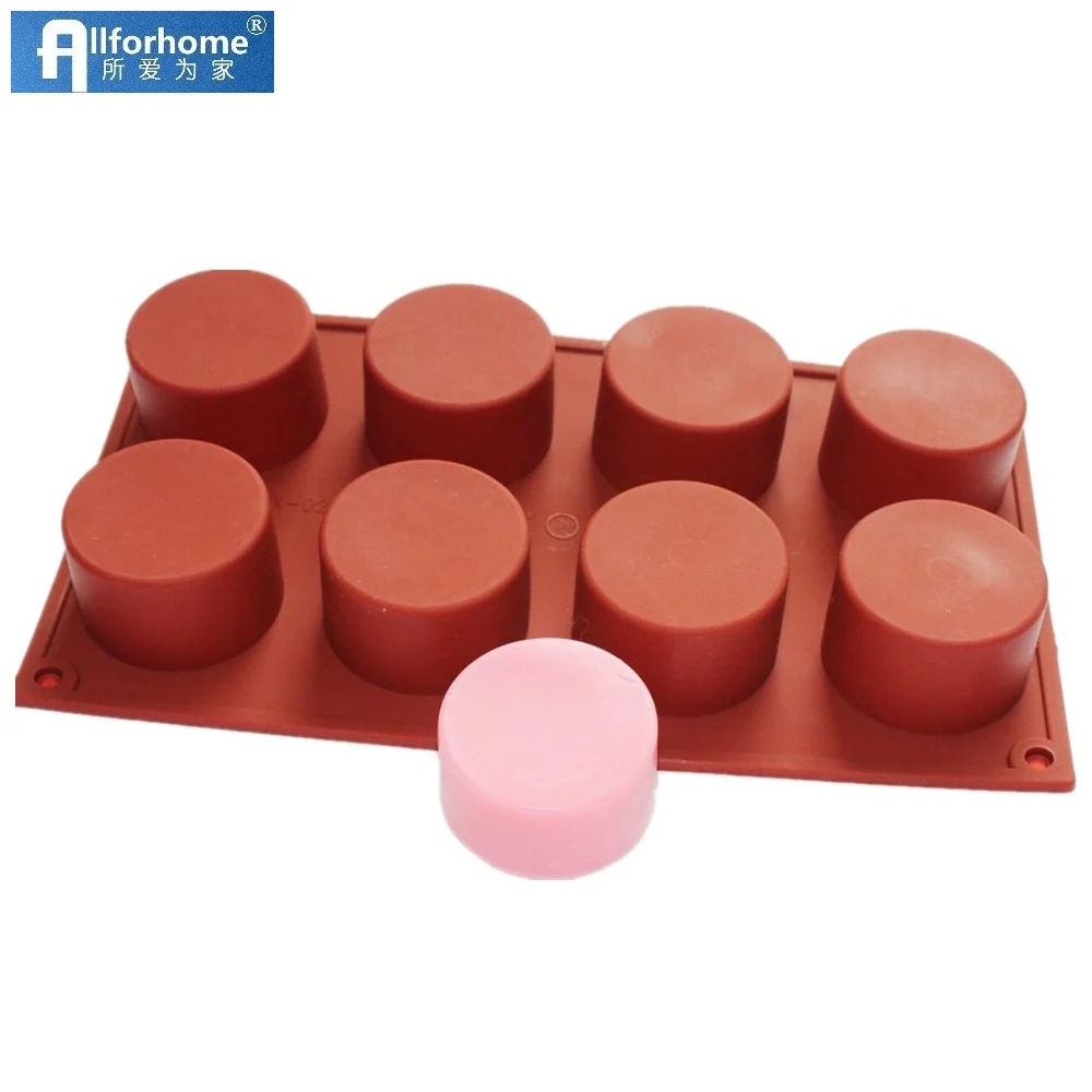 

8 Hole Round Cylinder Column Silicone Handmade Soap Mold Muffin Cup Cupcake Mousse Cake Mold Craft DIY Mould Silicone Soap Mold