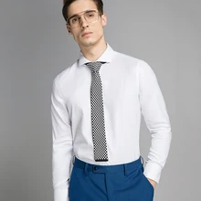 Брендовая Новая мужская Высококачественная однотонная деловая рубашка из хлопка, рубашка для деловых встреч, обычный костюм, рубашка для мужчин