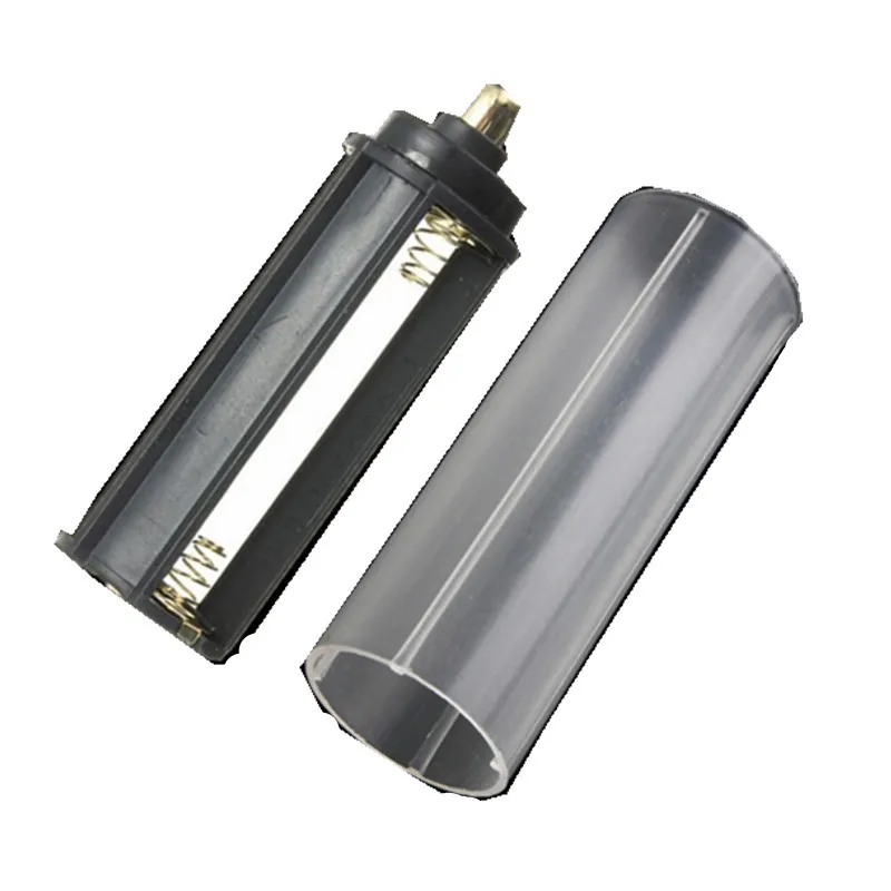 

High quality 2 in 1 white casing 18650 battery sheath tube+ Plastic Battery Holder Case Box 3 AAA for Flashlight Torch Lamp