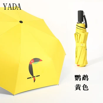 

YADA New Custom Charm Cartoon Folding Parrots Children Rain Sun Women uv High Quality Umbrella For Women Animal Umbrellas YS403
