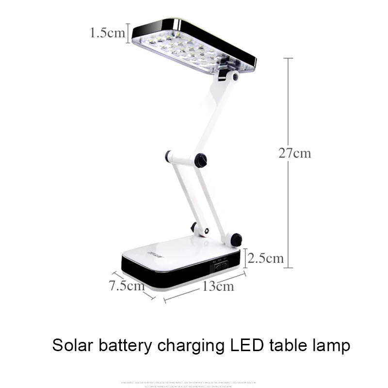 DP солнечная батарея AC220 перезаряжаемая Складная и регулируемая настольная лампа светодиодный светильник с 24 светодиодный лампа для чтения