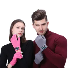 Беспроводные Bluetooth перчатки с сенсорным экраном, Блютуз, зимний теплый трикотажный подогреватель, перчатки с телефонными звонками и музыкой