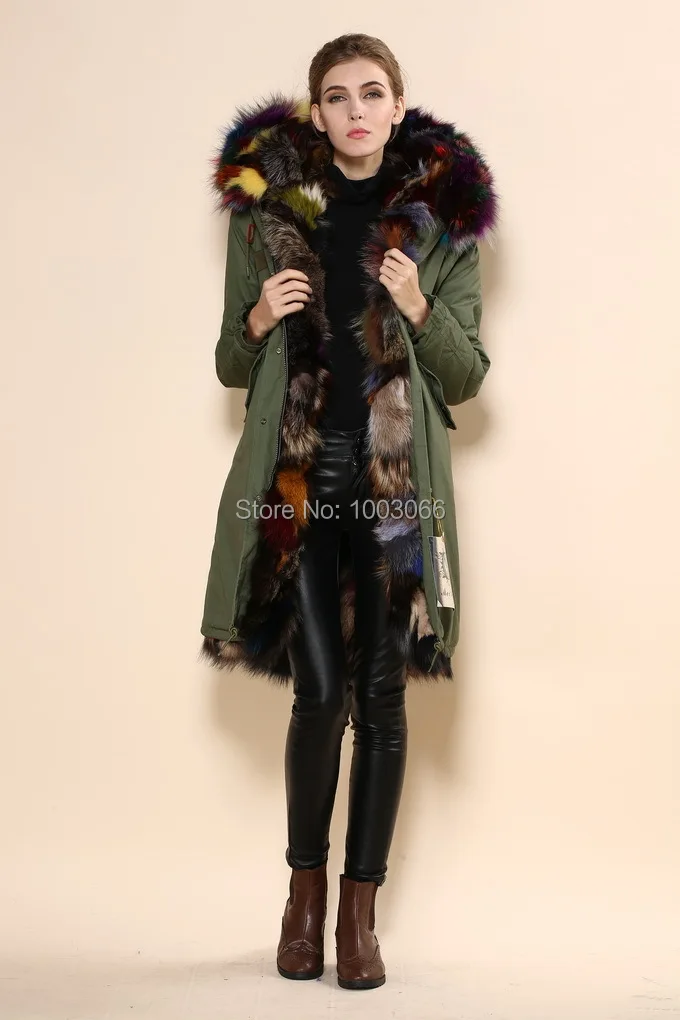 2015 Зимняя Новая продукция армейская парка с натуральным мехом|fur coat|winter fur coatnew winter