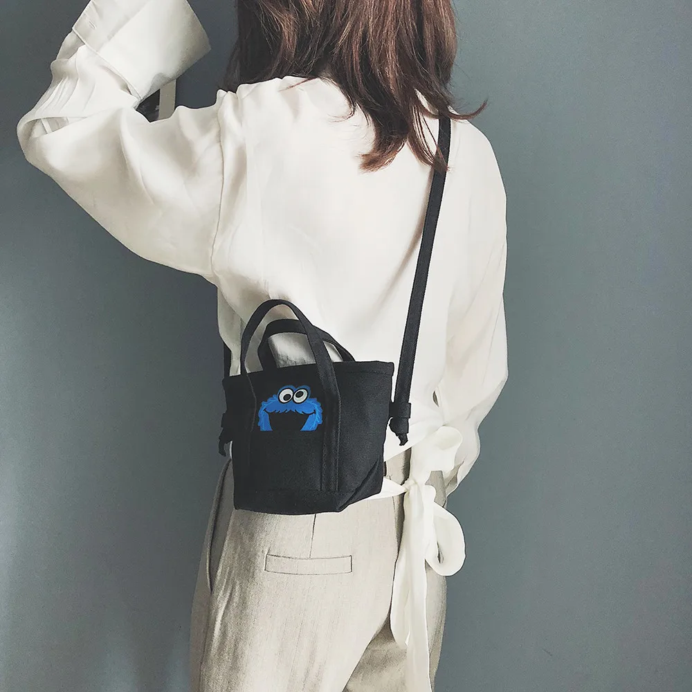 

Ladies Handbags Solid Color Canvas Trend Wild Cloth Bag Casual Animal Pattern Japanese And Korean Style Cute Shoulder Bag *