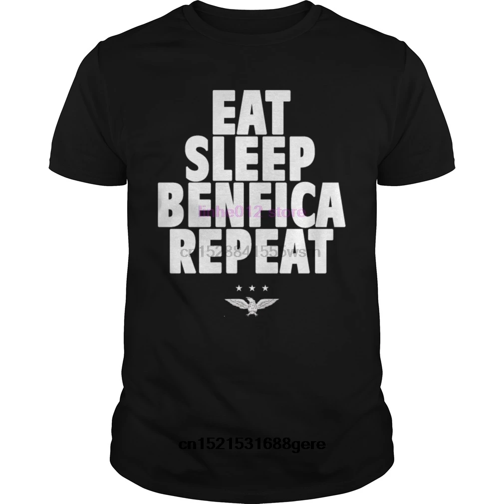 

2019 funny t shirt Eat Sleep Benfica Repeat T-Shirt tshirt men tee