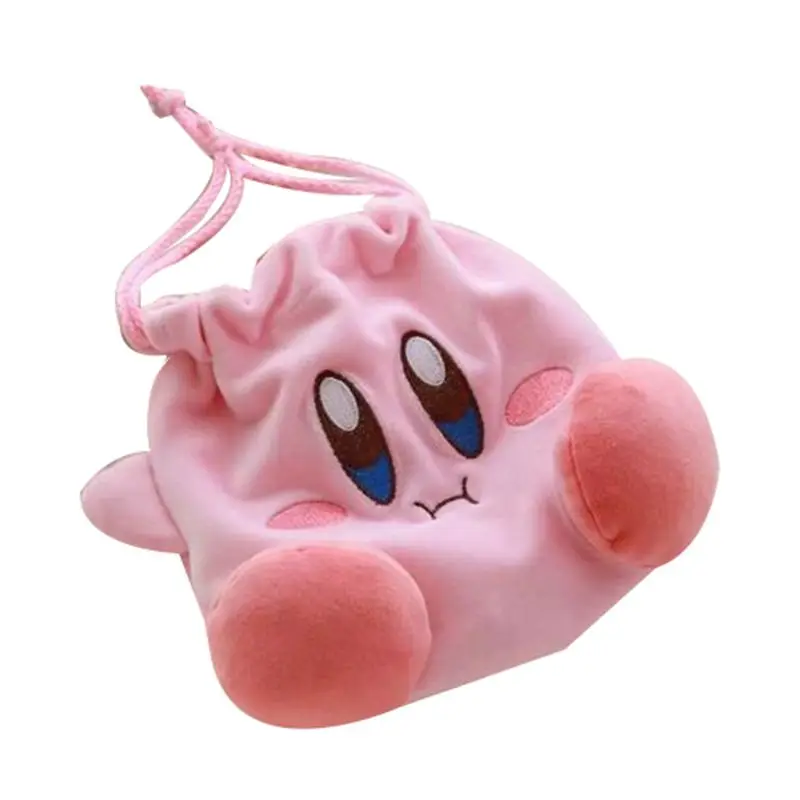 

Aeruiy soft plush pink Kirby string bag toy, cute portable coin purse gift for girls daily shopping