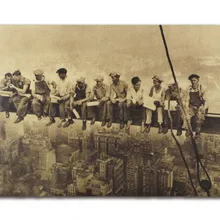 Обед на вершине небоскреб оберточная бумага в винтажном стиле постер для декорации дома товары для рукоделия классический ретро-плакаты