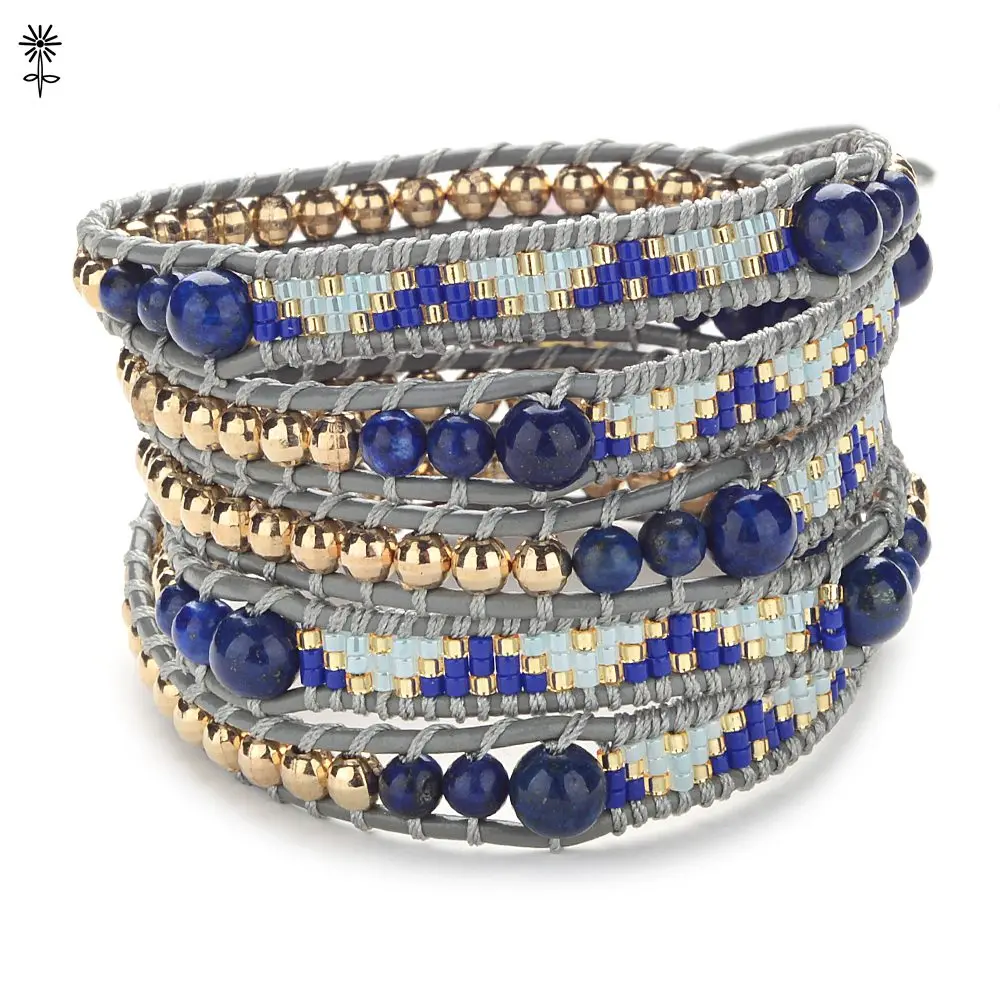 Women Leather Bracelets Unique Natural Stones Gilded Druzy Charm 5