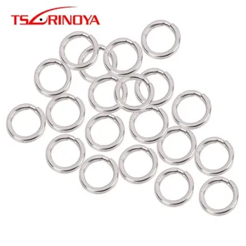 

TSURINOYA 40Pcs 4mm 4.5mm 5mm Diameter Stainless Steel Split Rings For Lure 16kg-18kg Drag Pesca Acesories Bass Hard Bait Rings