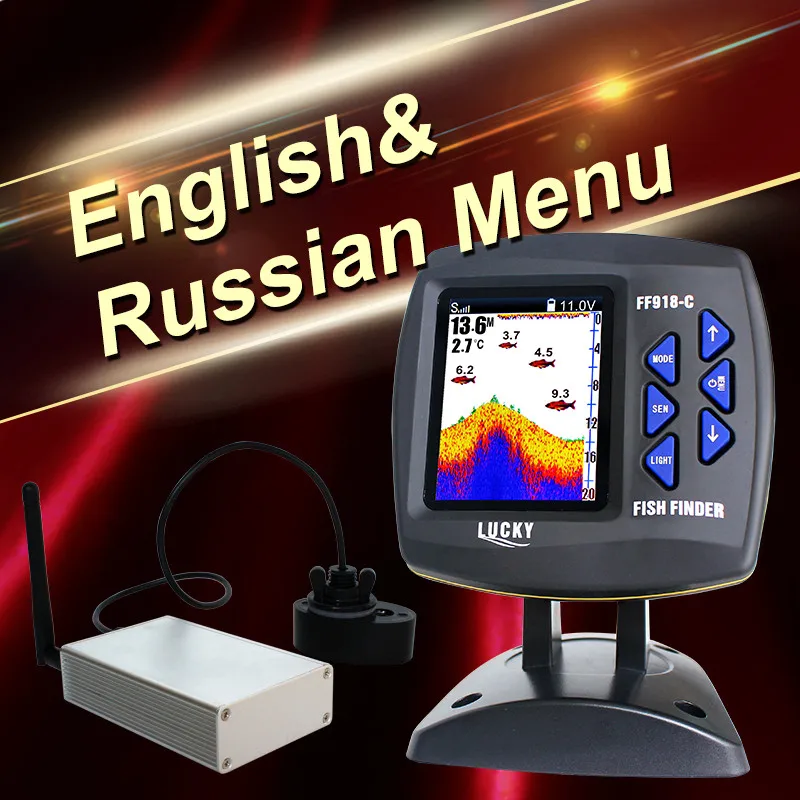 محظوظ قارب Fishfinder اللاسلكية نطاق التشغيل 300 m/980 قدم الصيد عن بعد التحكم صياد السمك FF918-CWLS