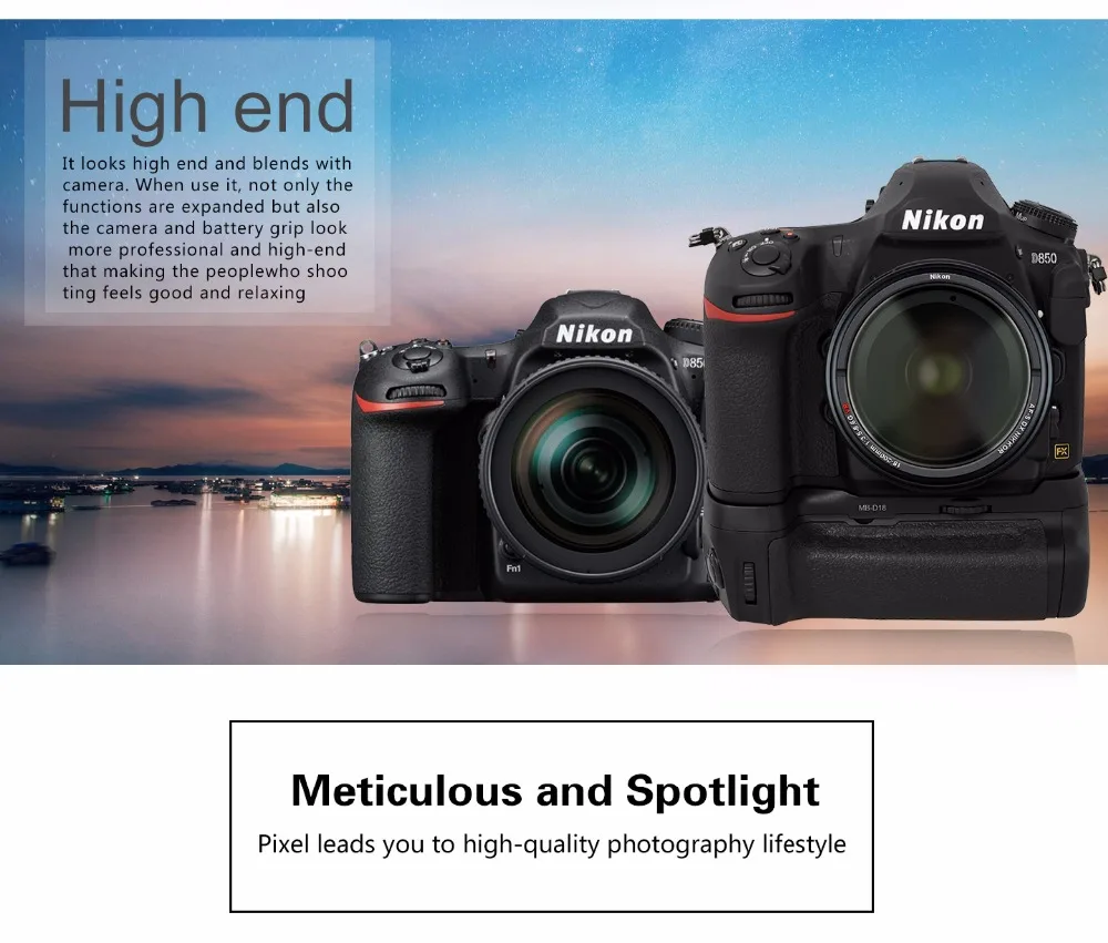 Pixel Professional Vertax D18 Батарейная ручка для цифровой зеркальной камеры Nikon D850 как EN EL15a
